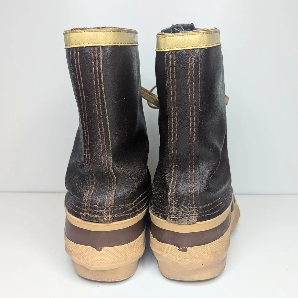 Vintage Sorel Kaufman Canada Arctic Pac wool lined boots brown women's size 6